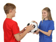 Children playing football