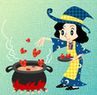 Vector: 愛情たっぷりの料理をつくる魔女 愛情たっぷりの料理をつくる魔女
