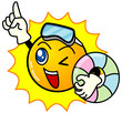 Vector: 夏休みの太陽 夏休みの太陽