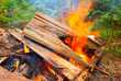 closeup campfire