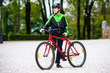 Urban biking - teenage boy and bike in city