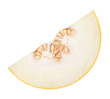 melon slice on a white background
