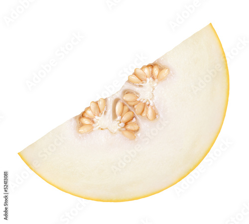 Photo: melon slice on a white background melon slice on a white background