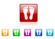 footprint vector glossy web icon set