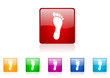 footprint  vector glossy icon set