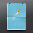 Paper banner with boat in the sea
