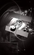 Space  shuttle carrying a satellite to space