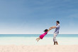 Happy time with dad at beach