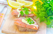 bread with salmon