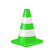Green traffic cone