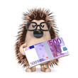 Illustration: Cute hedgehog has some Euros Cute hedgehog has some Euros