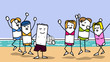 Personnages à la plage - vacances