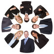 Photo: Low angle view of diverse group of business people Low angle view of diverse group of business people