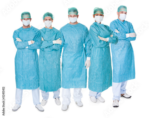 Photo: Group of surgeons over white Group of surgeons over white
