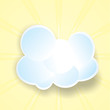 Cloud in the sky in the rays of the sun. Vector