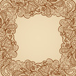 Floral frame - henna on parchment