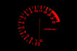 automobile tachometer on black background