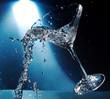 martini glass with splash