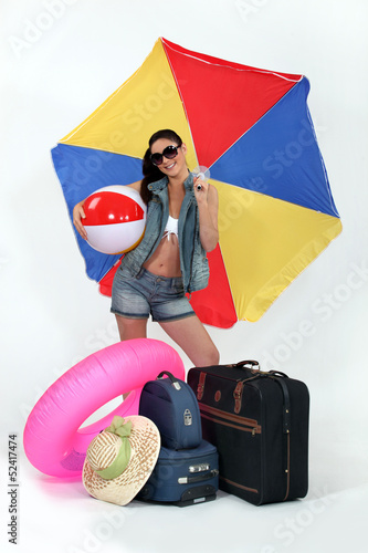 Photo: Woman ready for summer holiday Woman ready for summer holiday