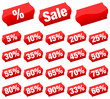 Vektor: Price Tags Set "Sale" Red Price Tags Set "Sale" Red