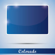 shiny icon in form of Colorado state, USA