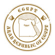 Grunge rubber stamp with the name and map of Egypt, vector