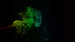 HD colored smoke curves, black background