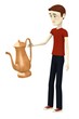 3d render of cartoon character with teapot