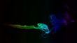 HD colored smoke curves, black background