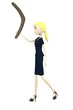 3d render of cartoon character with boomerang