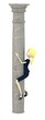3d render of cartoon character with column