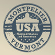 Grunge rubber stamp with name of Vermont, Montpelier, vector
