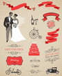 wedding vector set with graphic elements