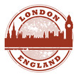 Vector: Stamp with London, England inside, vector illustration Stamp with London, England inside, vector illustration