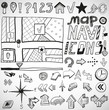 Vector: Navigation hand drawn doodles Navigation hand drawn doodles