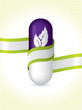 Natural pill with green ribbon brochure design