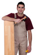 Man with laminate flooring