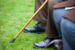 Elderly person with stick