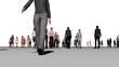 Anonymous crowd low angle femal characters only