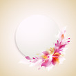 Vector: vector template "round label with abstract flower" vector template "round label with abstract flower"