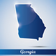 shiny icon in form of Georgia state, USA