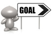 Figure with goal sign board