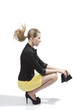 fashion girl with flying hair