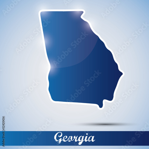 Vector: shiny icon in form of Georgia state, USA shiny icon in form of Georgia state, USA