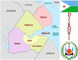 Vector: Djibouti Africa emblem map administrative divisions Djibouti Africa emblem map administrative divisions