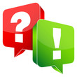 Question & Answer Speech Bubbles Red/Green