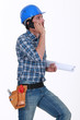 Construction foreman at work