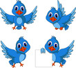 Vector: cute blue bird cartoon collection cute blue bird cartoon collection