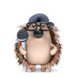 Cute hedgehog is on the mic