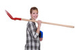 Craftsman holding a shovel